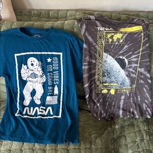 Kids Graphic T-Shirt - Blue and a gray tie dye